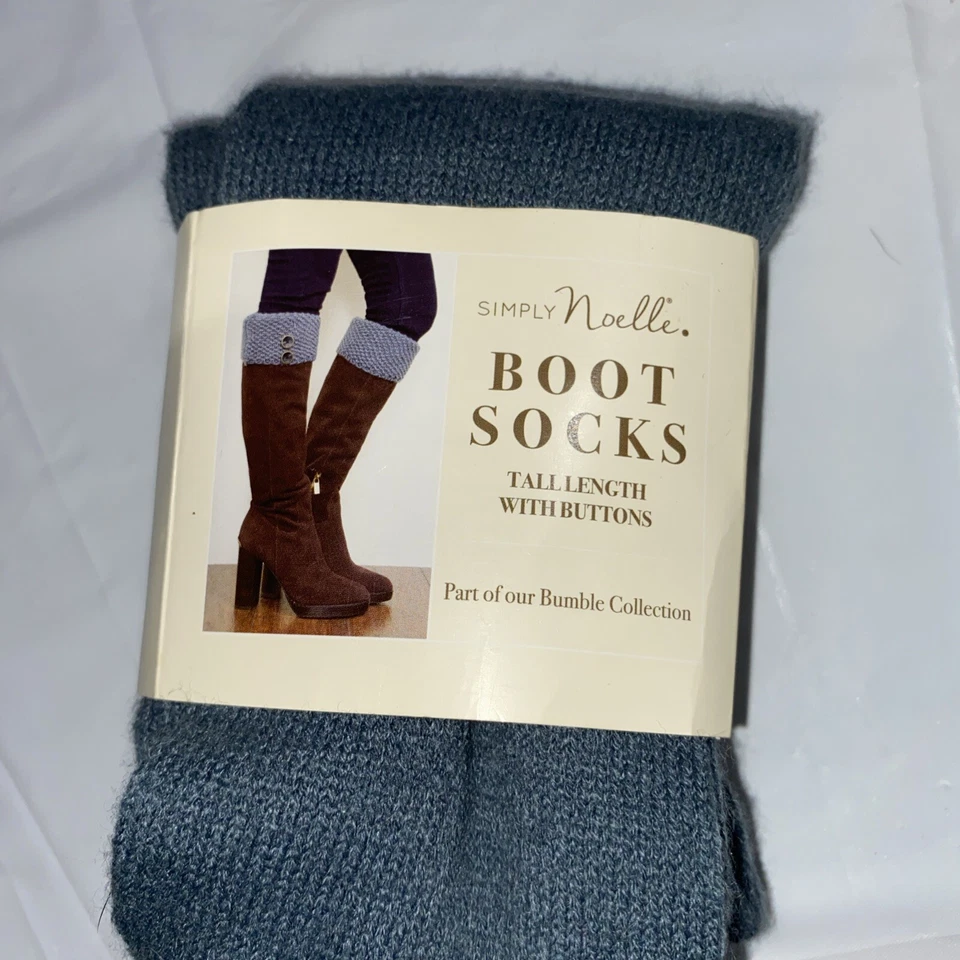 Calcetines bota para mujer Simply Noelle recortados azules talla única longitud doble Foto 2 de 2