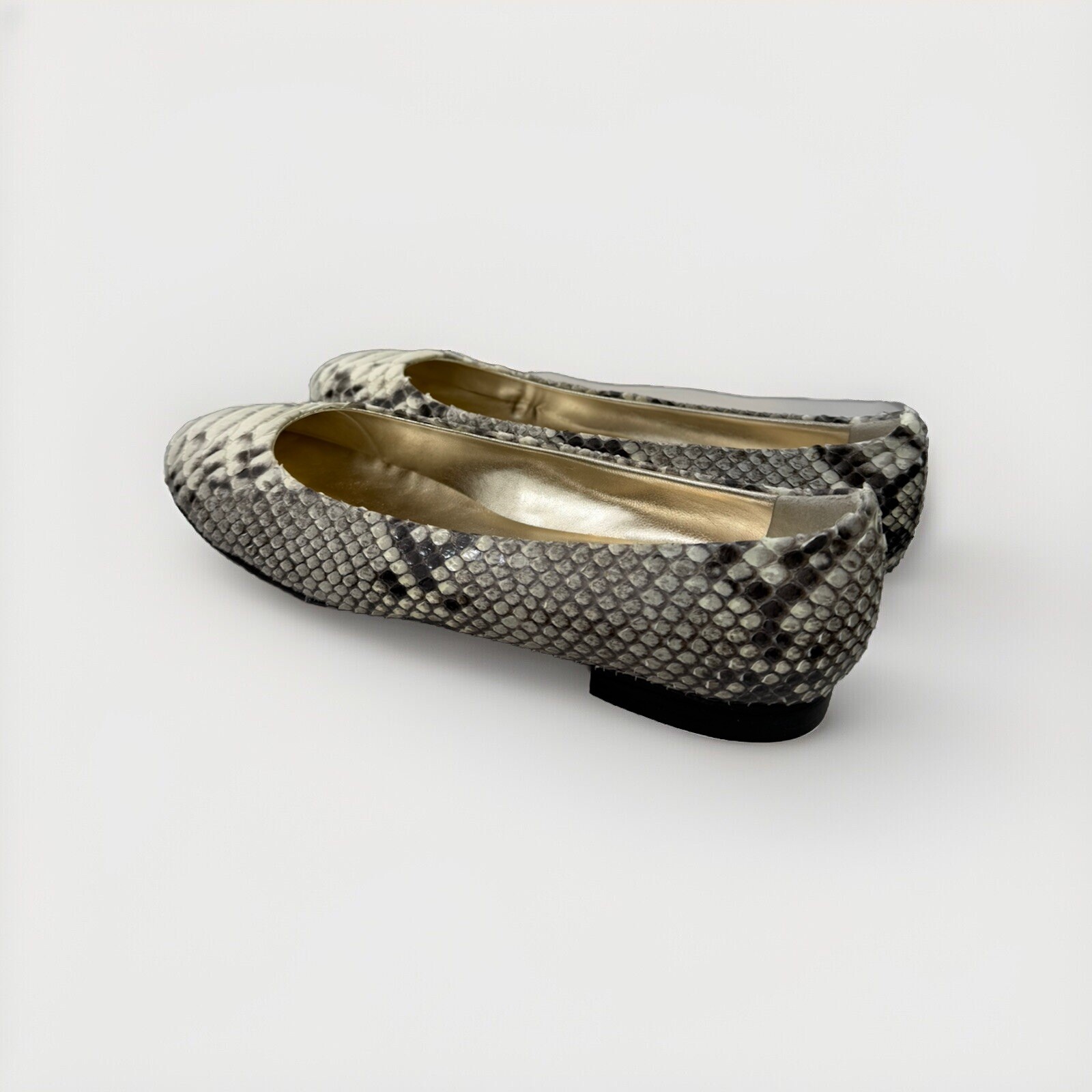 Andrea Carrano Python Grey/White Ballerina Flat - image 3