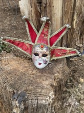 Elaborate Mardi Gras Ceramic Mask Wall Display Signed Original From Venice Italy