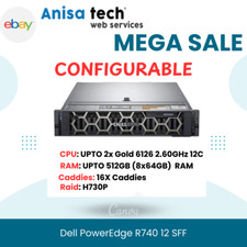 Dell PowerEdge R740  Configurable Server-UPTO 2x Xeon 12-Core  512GB DDR4 H730