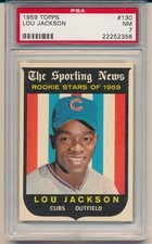 1959 Topps Lou Jackson (Rookie Card) (#130) PSA7 PSA. rookie card picture
