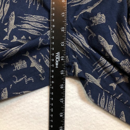 Columbia Sportwear Mens Pants Size L Blue Fish Print Elastic Waist Drawstring - Picture 11 of 17