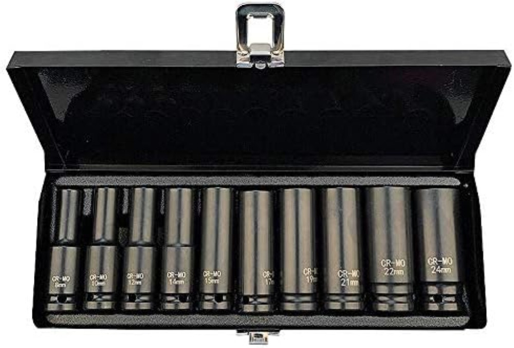 Kit 10 Bussole Metriche 1/2" 8-24mm | Acciaio Cr-V Anti-Corrosione