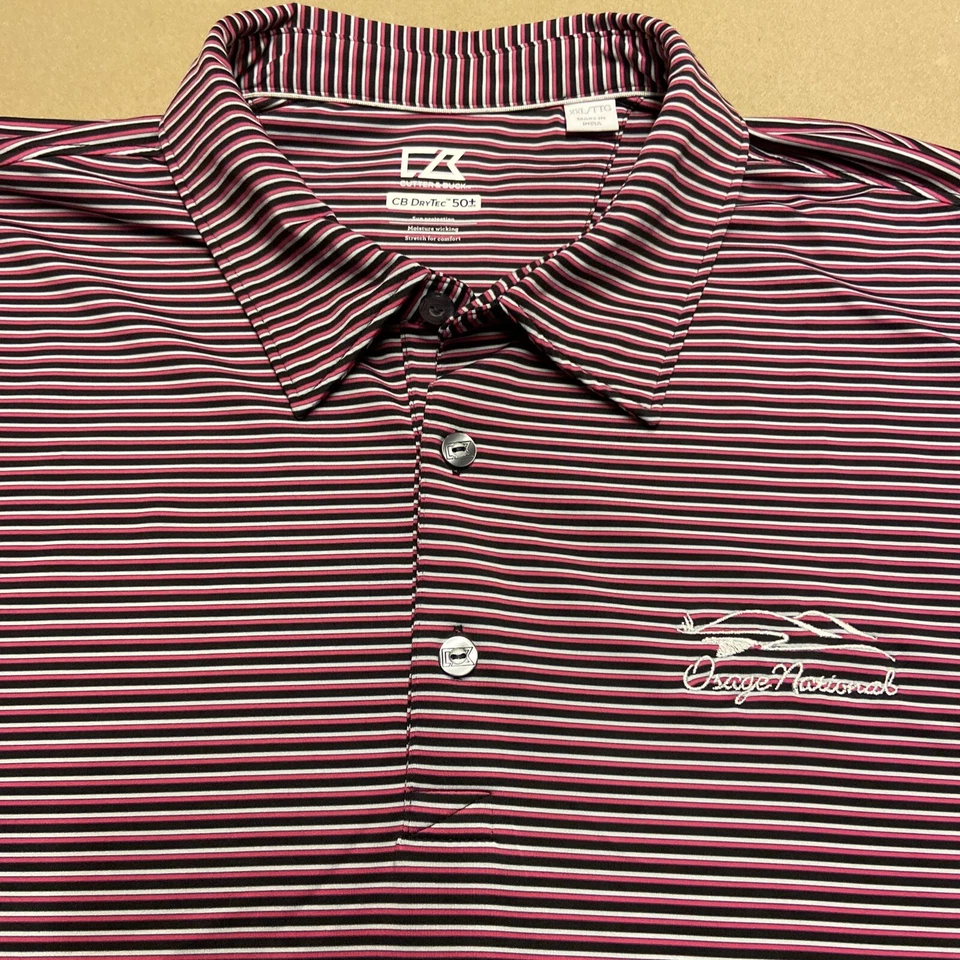 PARA HOMBRES Cutter & Buck POLO DE GOLF LILA Rosa PÚRPURA OSAGE NATIONAL XXL Elástico Foto 2 de 4