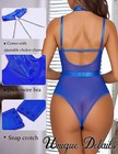 Blue One Piece Bodysuit Women Ladies Sexy Tops with Chain Chocker(small size) — photo 6