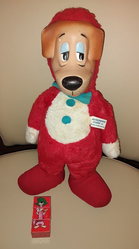 Vintage 1959 Knickerbocker Huckleberry Hound 20” Plush Doll Hanna Barbera Toy 