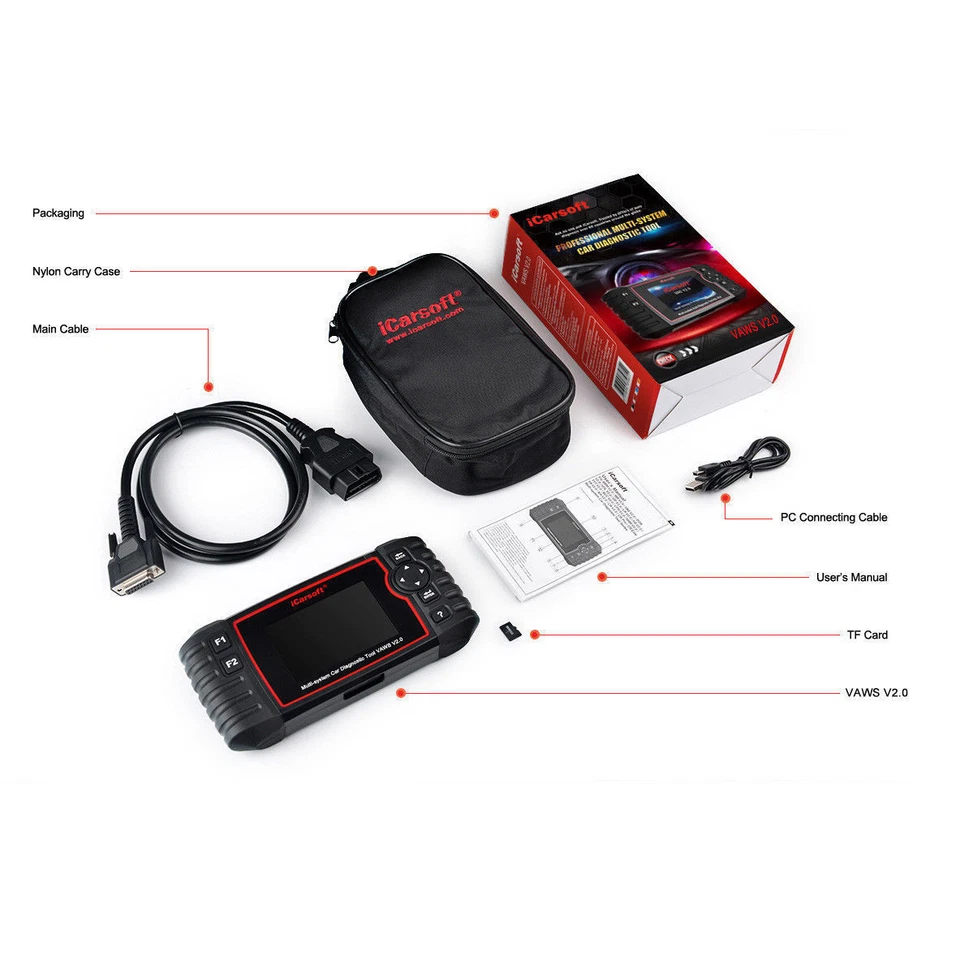 iCarsoft VAWS V2.0 für VAG VW Audi Seat Skoda OBD Diagnose Service Rückstellung - Bild 3 von 4
