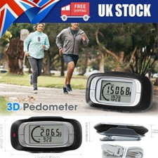 3D Sensor LCD Pedometer Step Walking Distance Calorie Counter Jogging Running