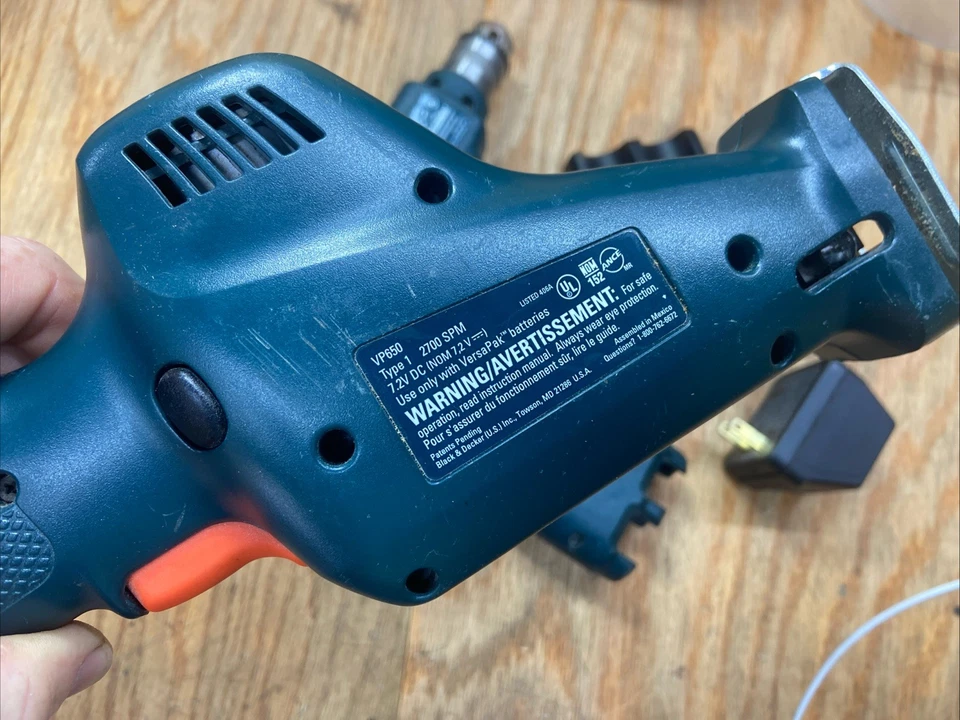 BLACK & DECKER VP650 VP820 7.2v Cordless Versa-Pak Reciprocal Saw Drill Sawzaw - Image 3 of 4