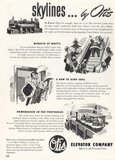 1947 Otis Elevator: Skylines Kansas City Vintage Print Ad