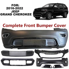 Front Bumper Cover Assembly Kit Fit For 2017-2022 Jeep Grand Cherokee USA