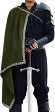 Mens Renaissance Half Shoulder Cape Medieval Knight Costume Cloak