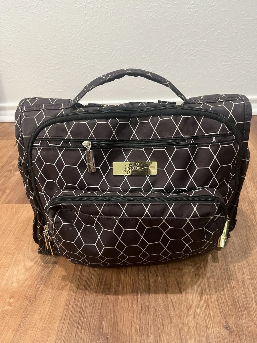 Ju-Ju-Be Deluxe Diaper Bag Black And Brown Leaf Pattern with Gold Logo Plate Ju-Ju-Be Gold Diaper Bags for sale | eBay main image 3