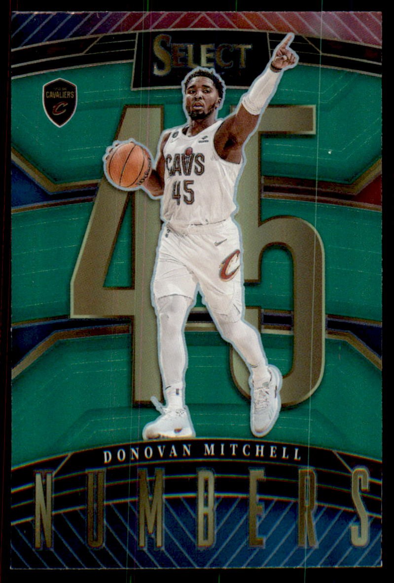 2022-23 Panini Select #21 Donovan Mitchell Select Numbers Green Prizms