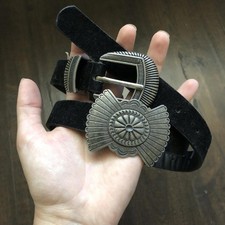 VTG Inspired Silvery Concho Waist Belt Western Rodeo Cowgirl Cowboy Outlaw