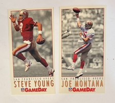 Joe Montana Steve Young 1992 NFL Gameday  Players Card San Francisco 49er's