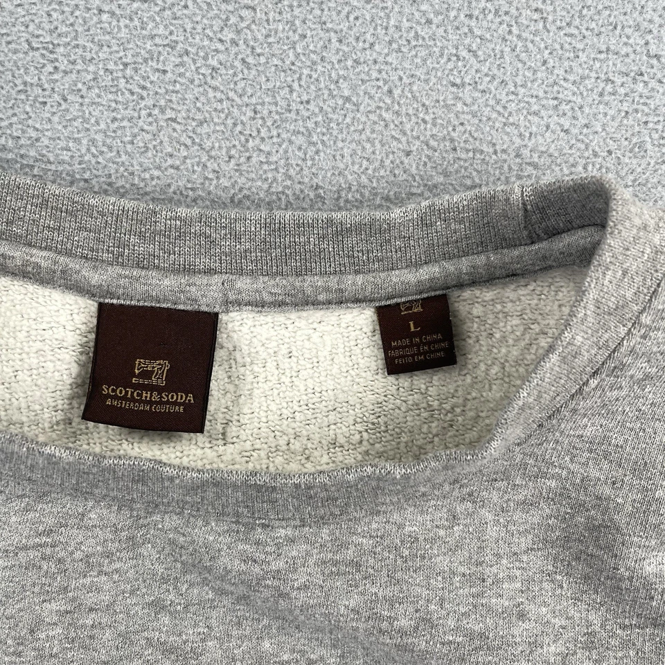 Sudadera Scotch & Soda Para Hombres Grande Gris Cuello Redondo Pullover Bolsillo Informal Jersey Foto 3 de 4