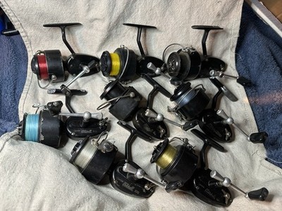 9 Vintage Garcia Mitchell 300 Spinning Fishing Reels Group Lot