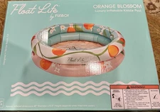 Inflatable Kiddie Pool Float Life by Funboy, Round 48” Dia, Orange Blossom -NEW!