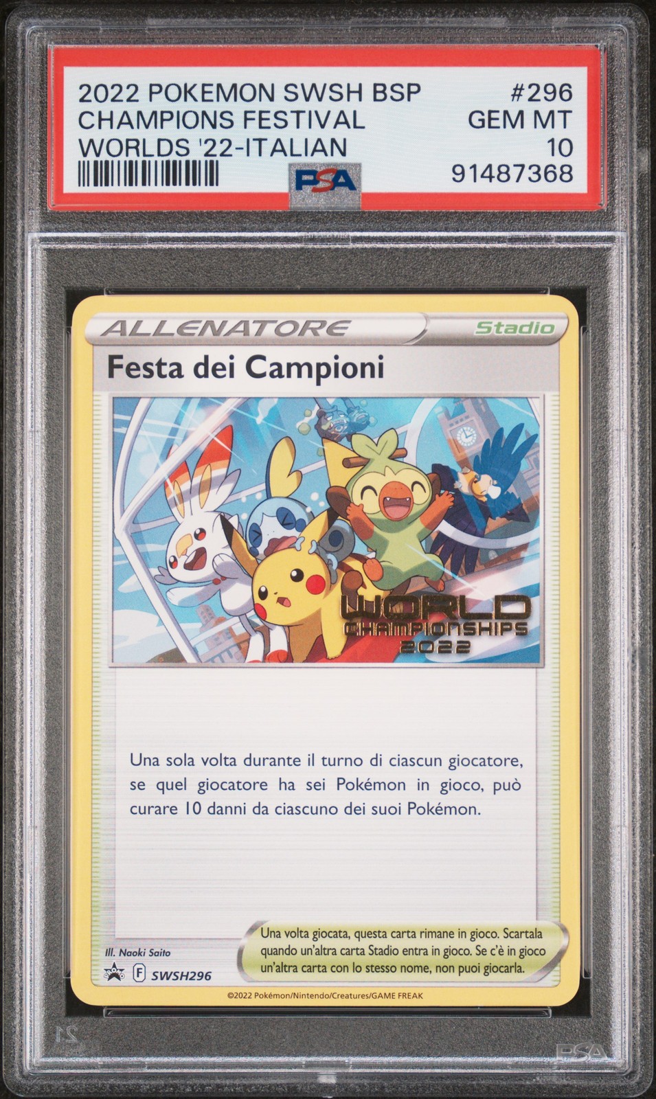 2022 POKEMON SWSH BLACK STAR PROMO #296 CHAMPIONS FESTIVAL PSA 10