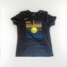 Nike Golden State Warriors Shirt Womens Medium Black Back 2 Back Champions 2018