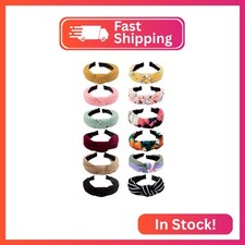 VELSCRUN 12 Pcs Womens Headbands Knotted Headbands for Women Wide Headband Boho