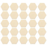 50 StüCk Buchenholz Sechseckige Holzornamente 1.57 Zoll Unbehandelte Holzform...