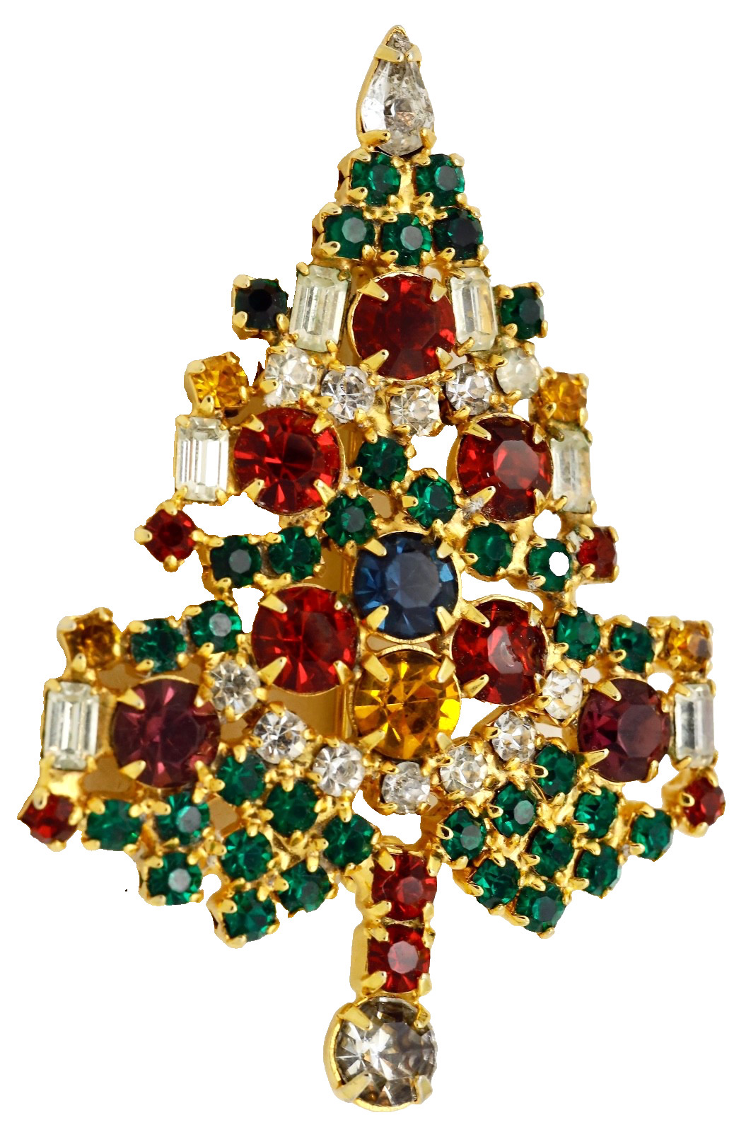 Unsigned Warner Style Prong Set Rhinestone Christ… - image 2