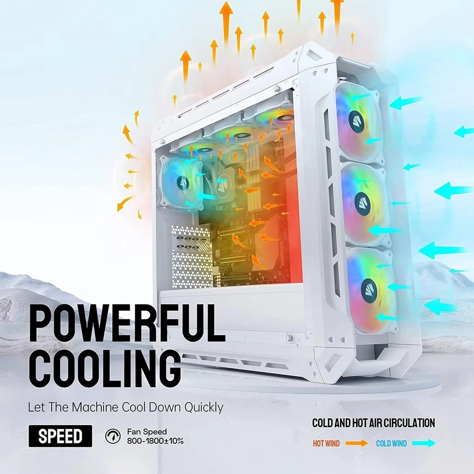 High Airflow RGB Case Fans Set with Controller - Perfect for Gamers, 5 Pack - Image 4 of 4