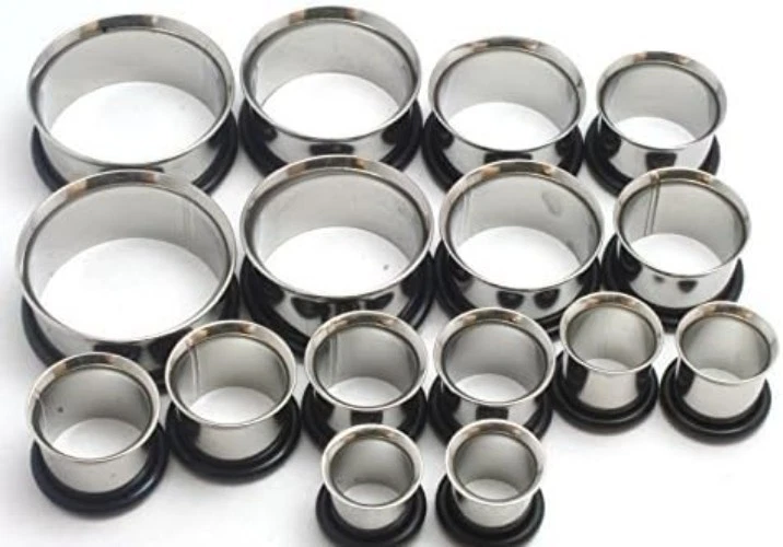 Kit de estiramiento de oreja unisex de 16 piezas: túneles de acero quirúrgico y tamaños 00 g-1 pulgada Foto 2 de 2