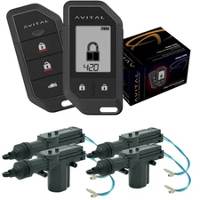 Avital 3305L 2-Way Keyless Entry Security System + 4 Universal Door Lock