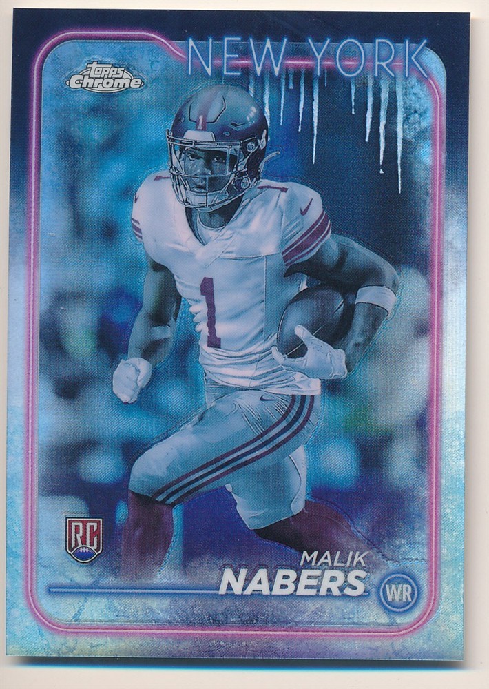 MALIK NABERS 2024 TOPPS CHROME #205 RC ROOKIE FROZEN FRACTOR GIANTS RARE SP /5