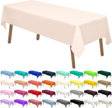 Blush Pink Plastic Tablecloths 2 Pack 54 x 108 Inch Rectangular PEVA Vinyl Table