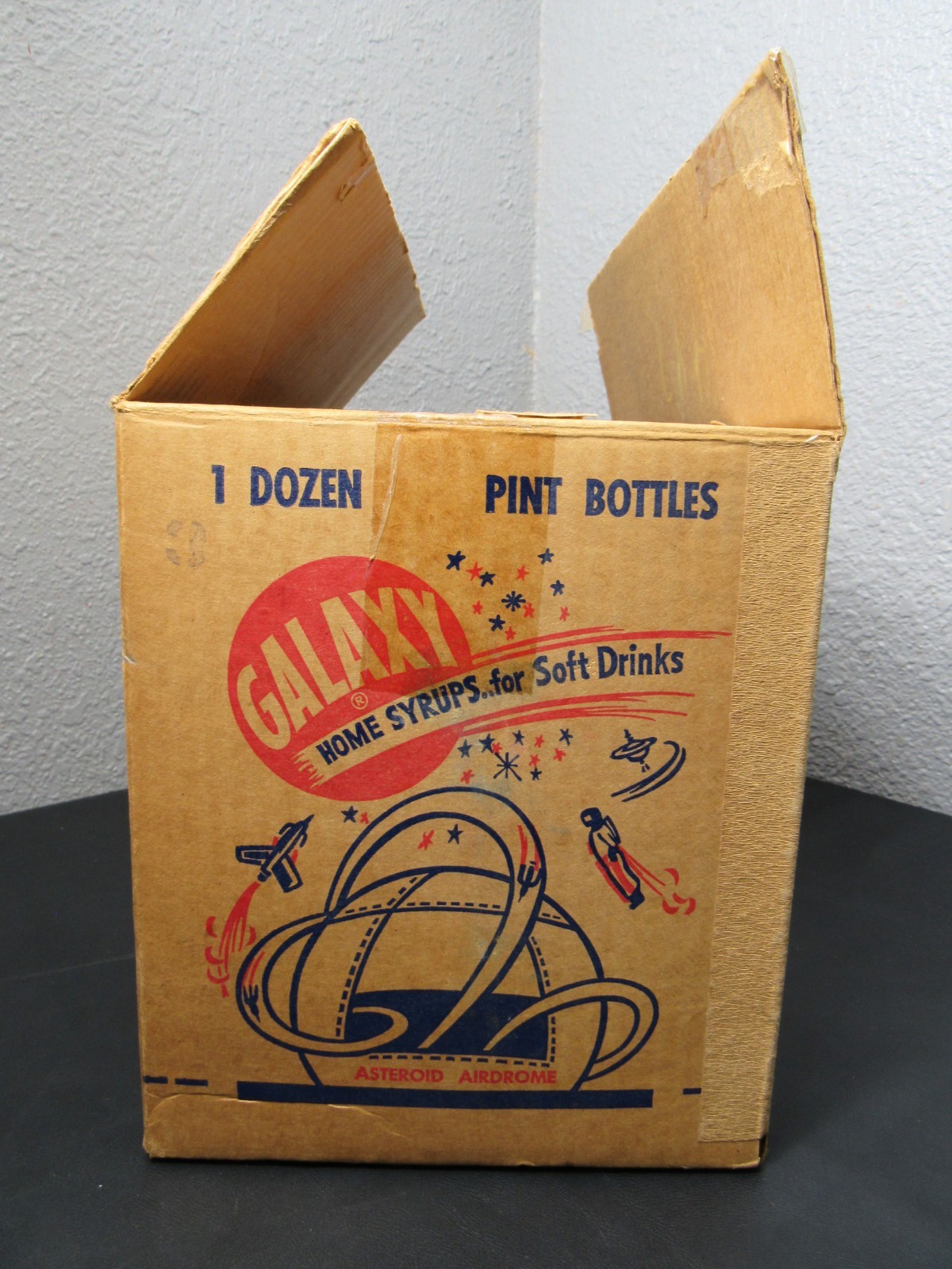 Vintage Galaxy Home Syrups Cardboard Case Box EMPTY DAMAGED EMPTY DAMAGED