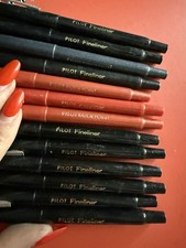 Vintage Pilot Fineliner Marker Pen Fine Fiber Tip, Black  Razor point Lot Of 13
