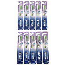 10 Oral B Advanced Whitening Toothbrushes Medium Manual Cheek Tongue Cleaner