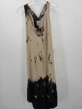 Pre-Owned Go by Gosilk Tan Size Medium Maxi Sleeveless Dress