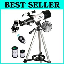 Portable 70mm Aperture Telescope with Wireless Remote