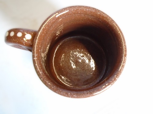 Redware Keramik Becher mit Gans Design 3" handbemalt Design Volkskunst - Bild 3 von 11