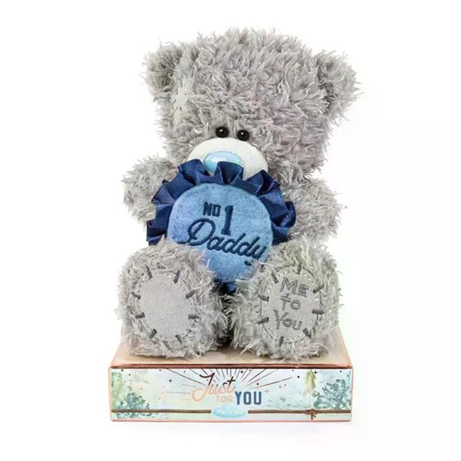Me To You Tatty Teddy Father's Day Bear Holding 'No.1 Daddy' Rosette - Grey - Image 2