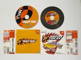Crazy Taxi 1 2 Set w/Spine Dreamcast DC Sega Action Racing Game Japan Import