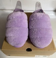 UGG Fluff Yeah Slide Slippers Lavender Shearling Fur Women s Size 10
