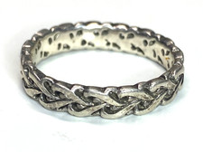 Vintage Sterling Silver 925 Braided Design Band Ring Size 7