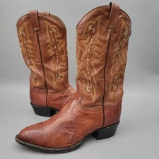 Tony Lama Lizard Brown Leather Exotic Cowboy Boots Men's Size 10.5 D