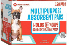 Member's Mark PET Multipurpose Training Absorbent Dog Pads, 23" x 24" 120 ct 