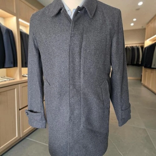 New Banana Republic Mario Bellucci Car Coat Overcoat Medium 38r Wool Blend video thumbnail