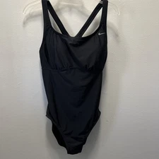 Nike Womens Bathing Suit One Piece Swimsuit Built in padded bra, Racerback, Sz L