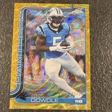 2025 Topps Chrome Rico Dowdle GOLD WAVE REFRACTOR /50 Panthers #43