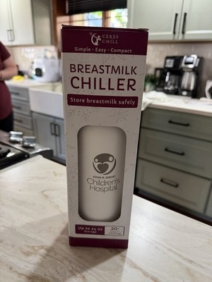 Ceres Chill Breastmilk Chiller Storage Bottle Stainless Steel, 24oz, Zen White
