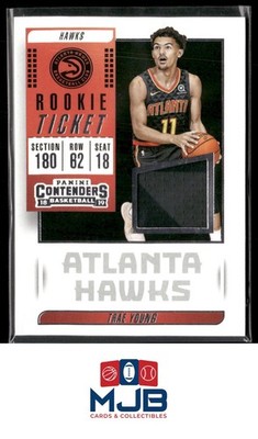 2018-19 Panini Contenders Trae Young Rookie Ticket Swatches #RT-TYG Hawks